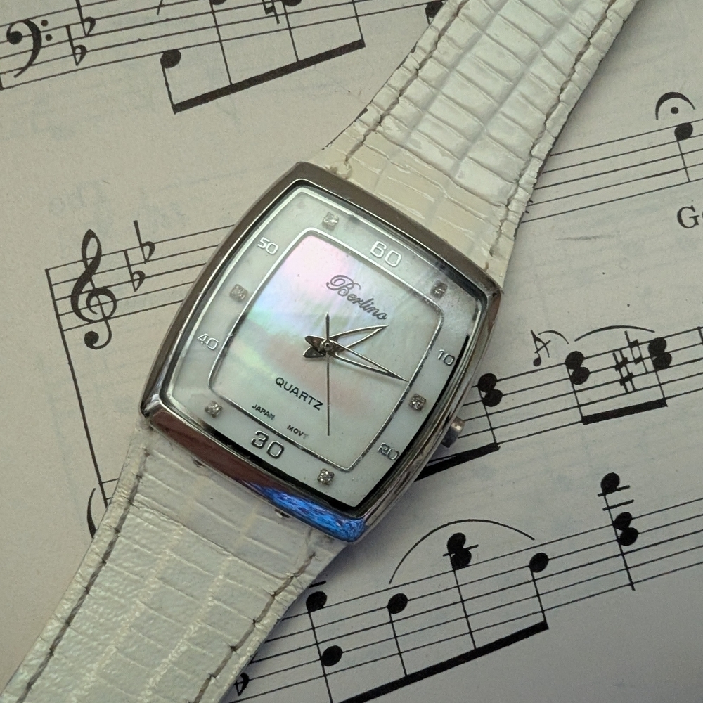 Bertolucci White Leather Strap Watch